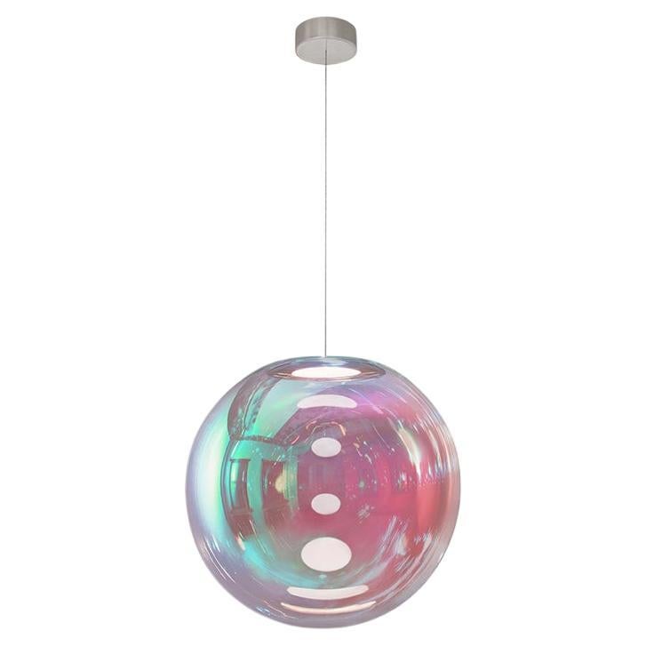 Iris Globe Pendant Lamp 40 cm Cyan Magenta Steel,  Sebastian Scherer NEO/CRAFT For Sale