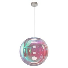 Lampe à suspension Iris Globe 40 cm en acier Cyan Magenta,  Sebastian Scherer Neo/Craft