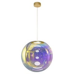 Iris Globe Pendant Lamp 40 cm Gold Indigo Brass,  Sebastian Scherer NEO/CRAFT