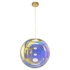 Lampe à suspension Iris Globe 40 cm en laiton indigo or,  Sebastian Scherer Neo/Craft