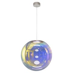 Lampe à suspension Iris Globe 40 cm en acier indigo doré,  Sebastian Scherer Neo/Craft
