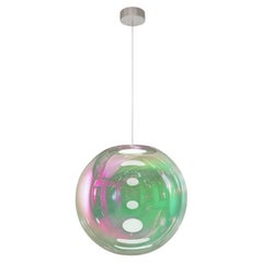 Iris Globe Pendant Lamp 40 cm Pink Green Steel,  Sebastian Scherer NEO/CRAFT