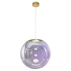 Lampe à suspension Iris Globe 40 cm en laiton argenté lilas,  Sebastian Scherer Neo/Craft