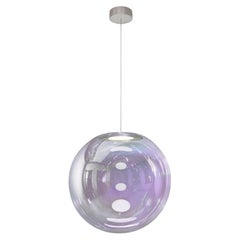 Lampe à suspension Iris Globe 40 cm en acier argenté lilas,  Sebastian Scherer Neo/Craft