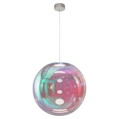 Lampe à suspension Iris Globe 45 cm en acier Cyan Magenta,  Sebastian Scherer Neo/Craft