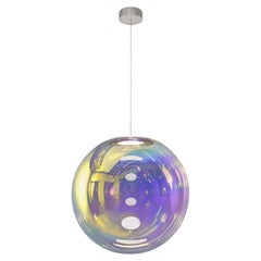 Iris Globe Pendant Lamp 45 cm Gold Indigo Steel,  Sebastian Scherer NEO/CRAFT