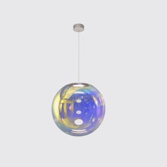Lampe à suspension Iris Globe 45 cm en acier indigo doré,  Sebastian Scherer Neo/Craft