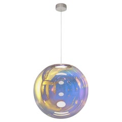 Iris Globe Pendant Lamp 45 cm Gold Indigo Steel, Sebastian Scherer NEO/CRAFT