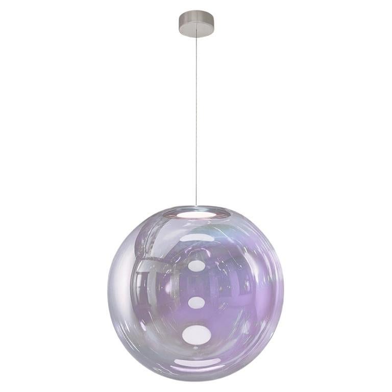 Iris Globe Pendant Lamp 45 cm Silver Lilac Steel,  Sebastian Scherer NEO/CRAFT