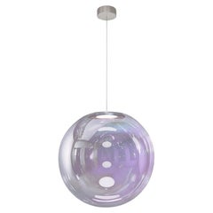 Lampe à suspension Iris Globe 45 cm en acier argenté lilas,  Sebastian Scherer Neo/Craft