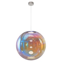 Iris Globe Pendant Lamp 50 cm Blue Orange Steel, Sebastian Scherer NEO/CRAFT