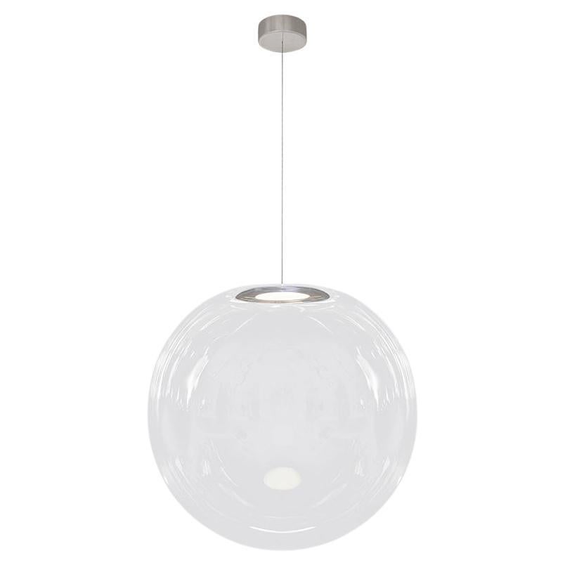  Iris Globe Pendant Lamp 50 cm Clear Steel, Sebastian Scherer NEO/CRAFT For Sale