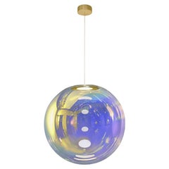Lampe à suspension Iris Globe 50 cm en laiton indigo or,  Sebastian Scherer Neo/Craft