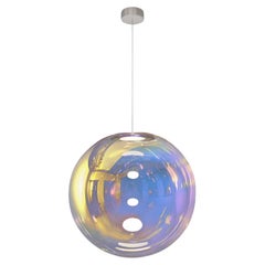 Iris Globe Pendant Lamp 50 cm Gold Indigo Steel, Sebastian Scherer NEO/CRAFT