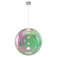 Lampe à suspension Iris Globe 50 cm en acier rose vert et rose,  Sebastian Scherer Neo/Craft