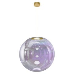 Lampe à suspension Iris Globe 50 cm en laiton argenté lilas,  Sebastian Scherer Neo/Craft