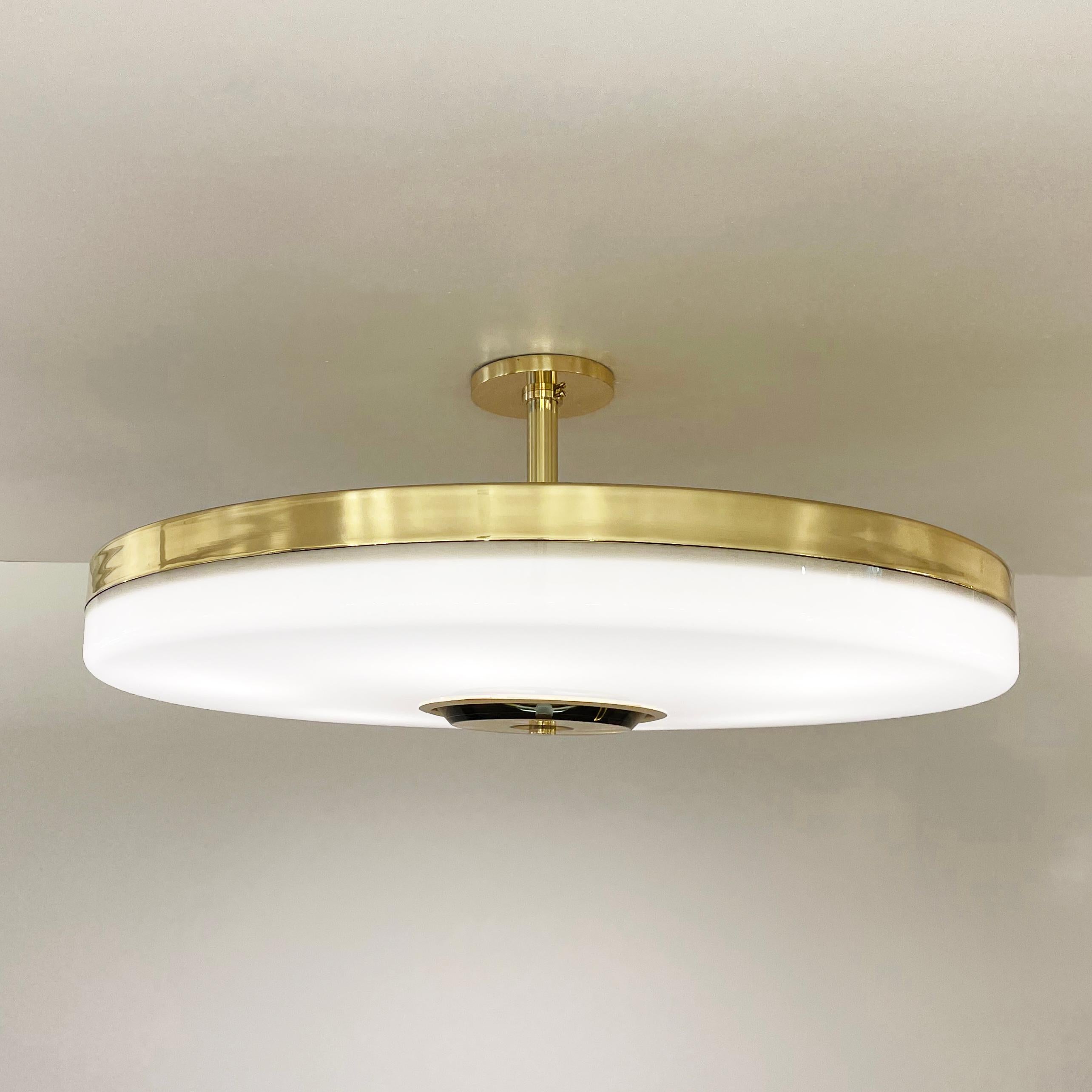 Italian Iris Grande Ceiling Light by Gaspare Asaro-Polished Brass Finish For Sale