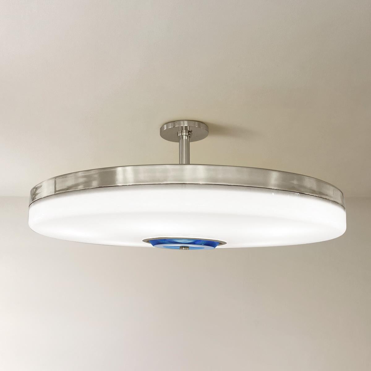 Modern Iris Grande Ceiling Light by Gaspare Asaro-Polished Nickel Finish For Sale