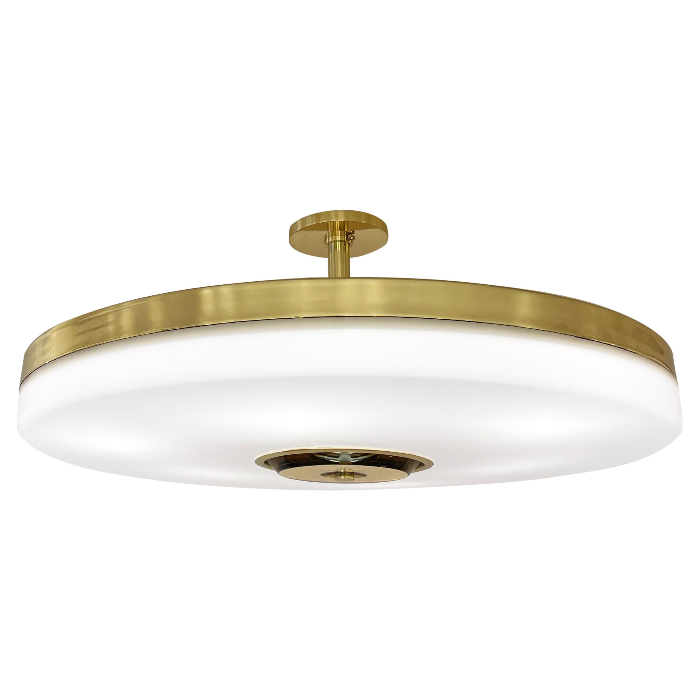 Italian Iris Grande Ceiling Light by Gaspare Asaro-Polished Nickel Finish For Sale
