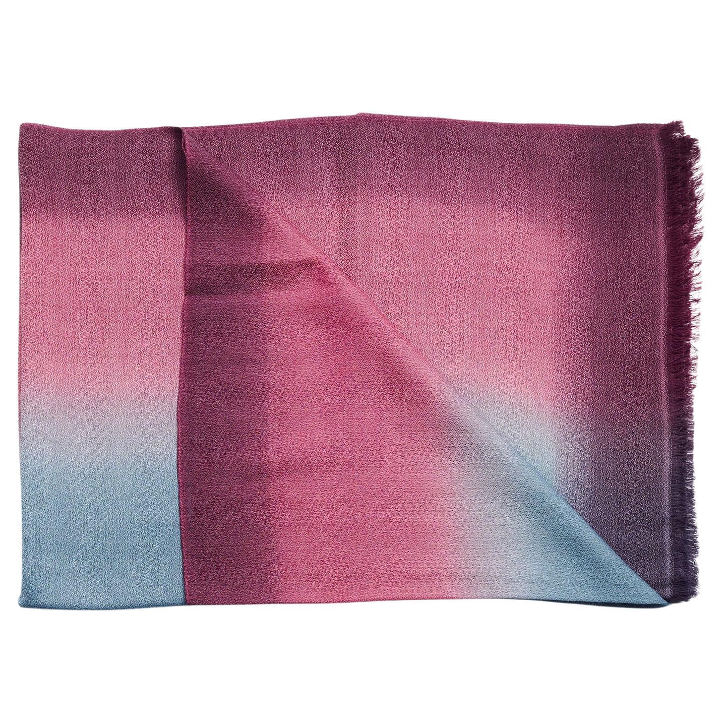 Sciarpa Iris Haze Cashmere Merino Moderna Artigianale Tessuta a Mano