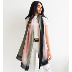 Iris Kiwi Kaschmir Merino Weiches Handgewebtes Modernes Kunsthandwerkliches Halstuch