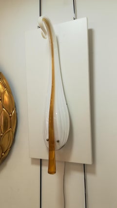 "Iris Leaf" Sconce in Murano Glass by Seguso