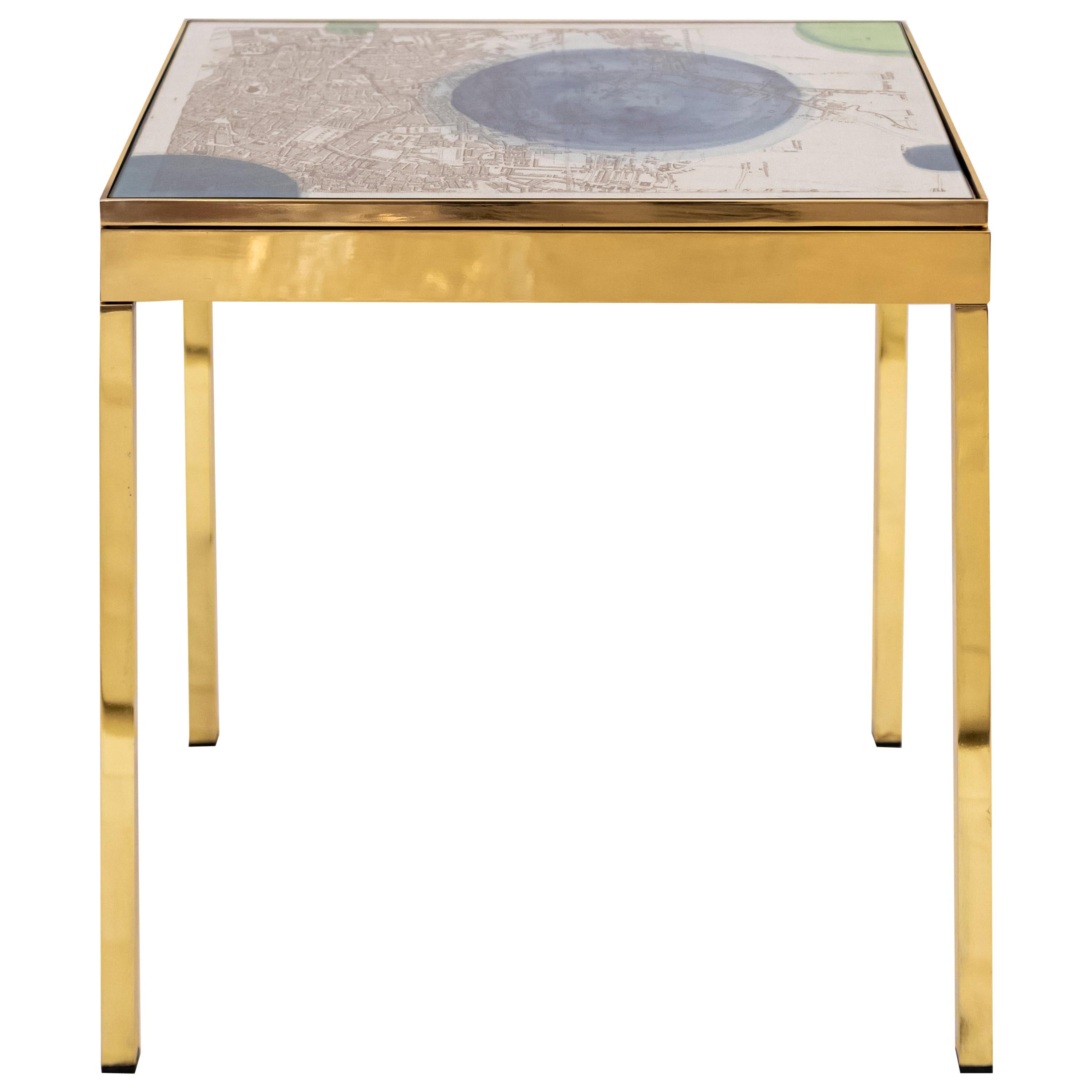 Rays II Pink Brass Bedside Table by Allegra Hicks For Sale at 1stDibs