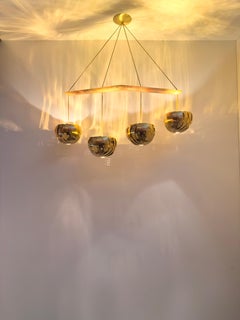 Iris Melody: Modern Brass Chandelier Light  Kinetic Ceiling Lamp