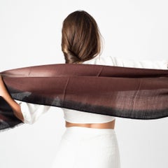 Iris Mink Cashmere Merino Soft Handwoven Modern Artisanal Scarf