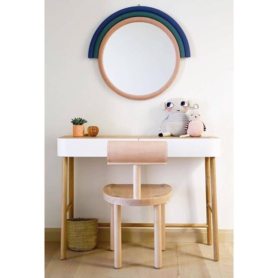 Contemporary Iris Mirror in Kvadrat Fabric and Clear Mirror  For Sale