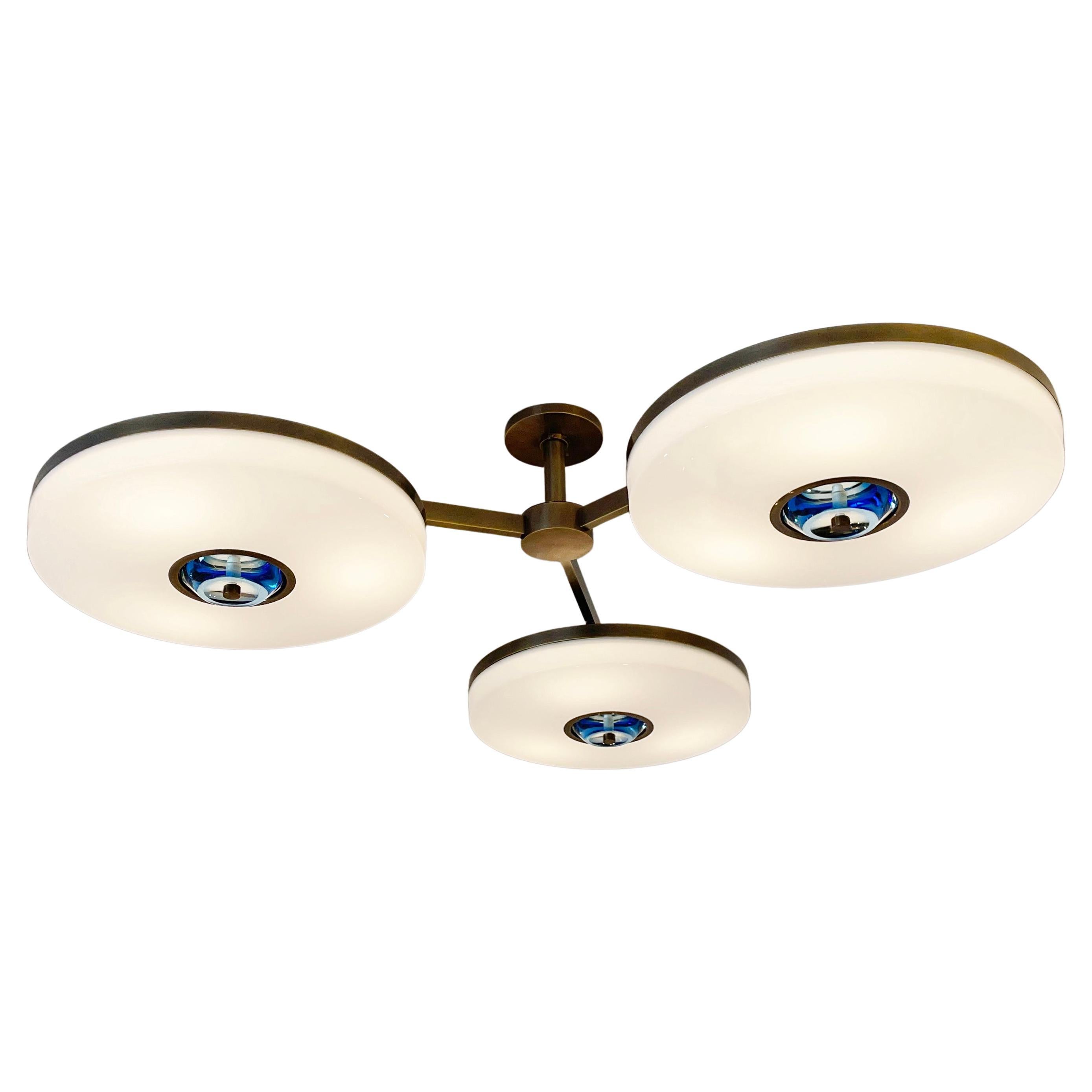 Iris N. 3 Ceiling Light by Gaspare Asaro-Bronze Finish For Sale