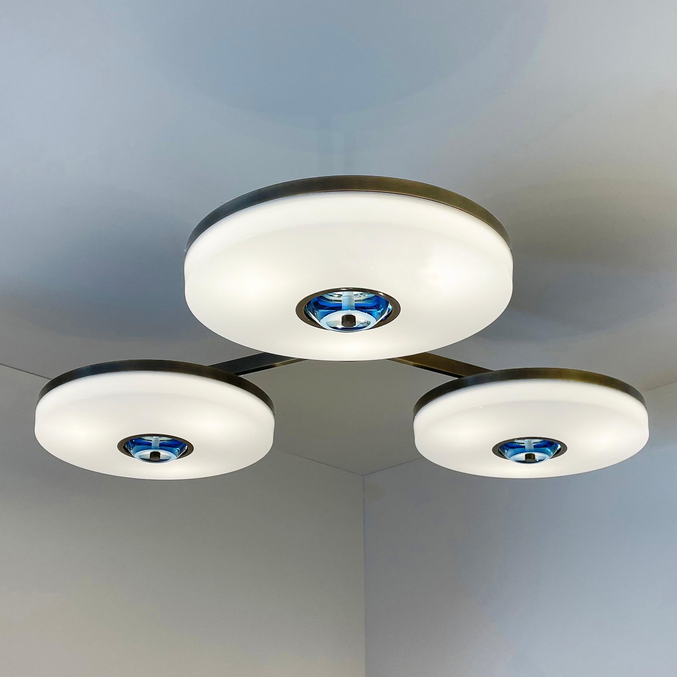Iris N. 3 Ceiling Light by Gaspare Asaro-Polished Nickel Finish In New Condition For Sale In New York, NY