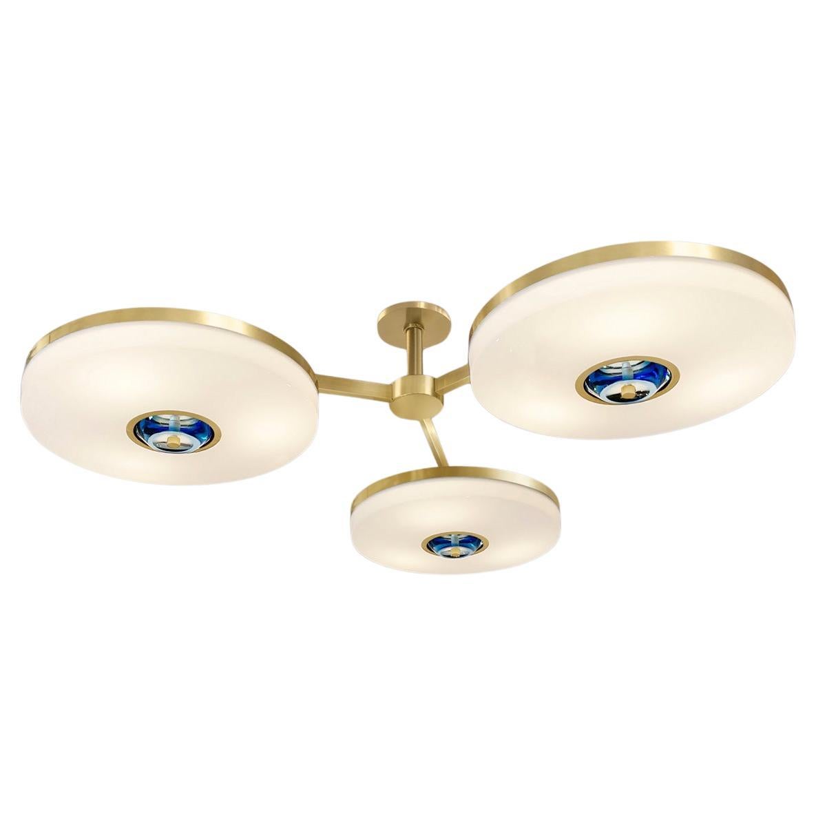 Iris N. 3 Ceiling Light by Gaspare Asaro-Satin Brass Finish For Sale