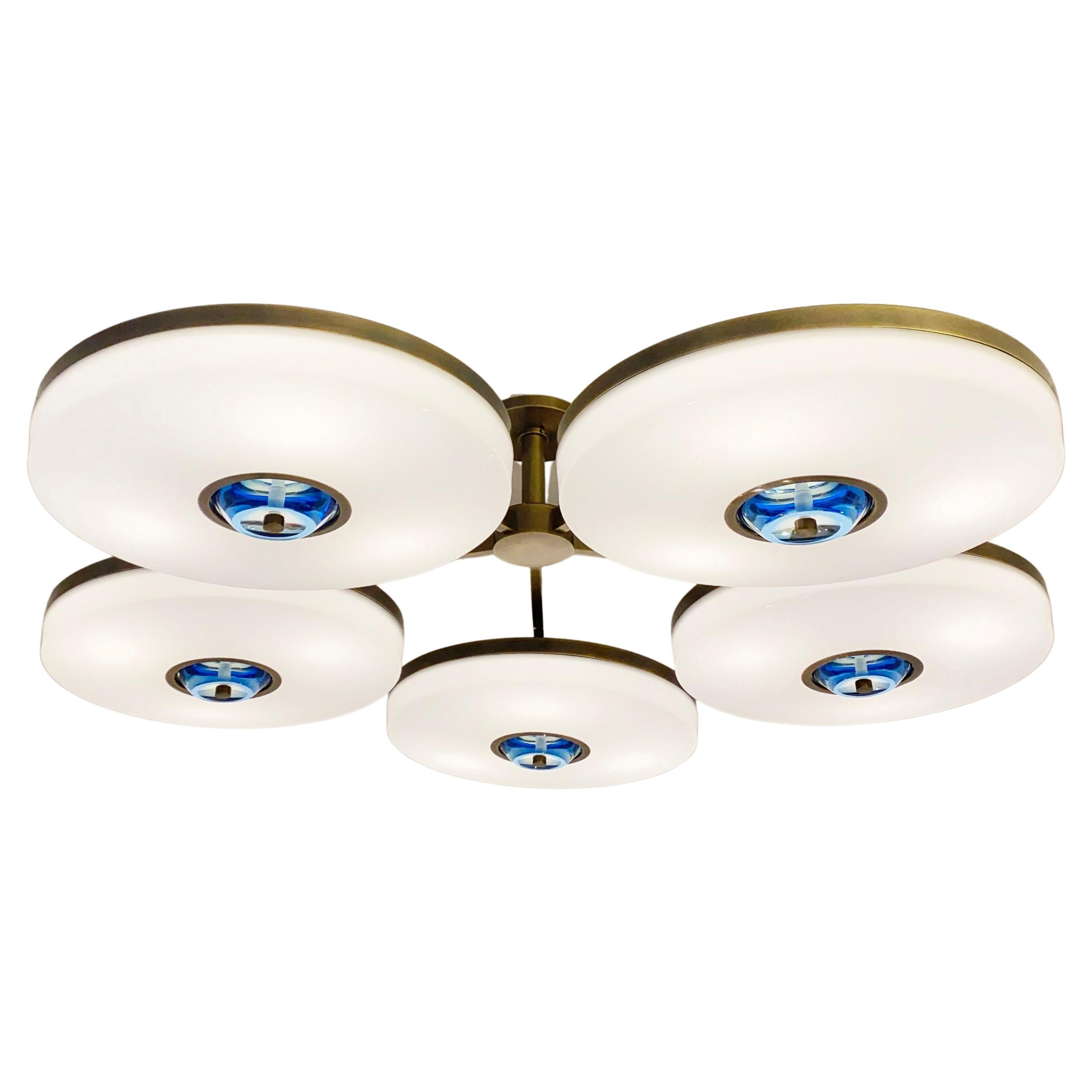 Iris N. 5 Ceiling Light by Gaspare Asaro-Bronze Finish For Sale