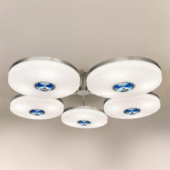 Lámpara de techo Iris N. 5 de Gaspare Asaro-Acabado níquel satinado