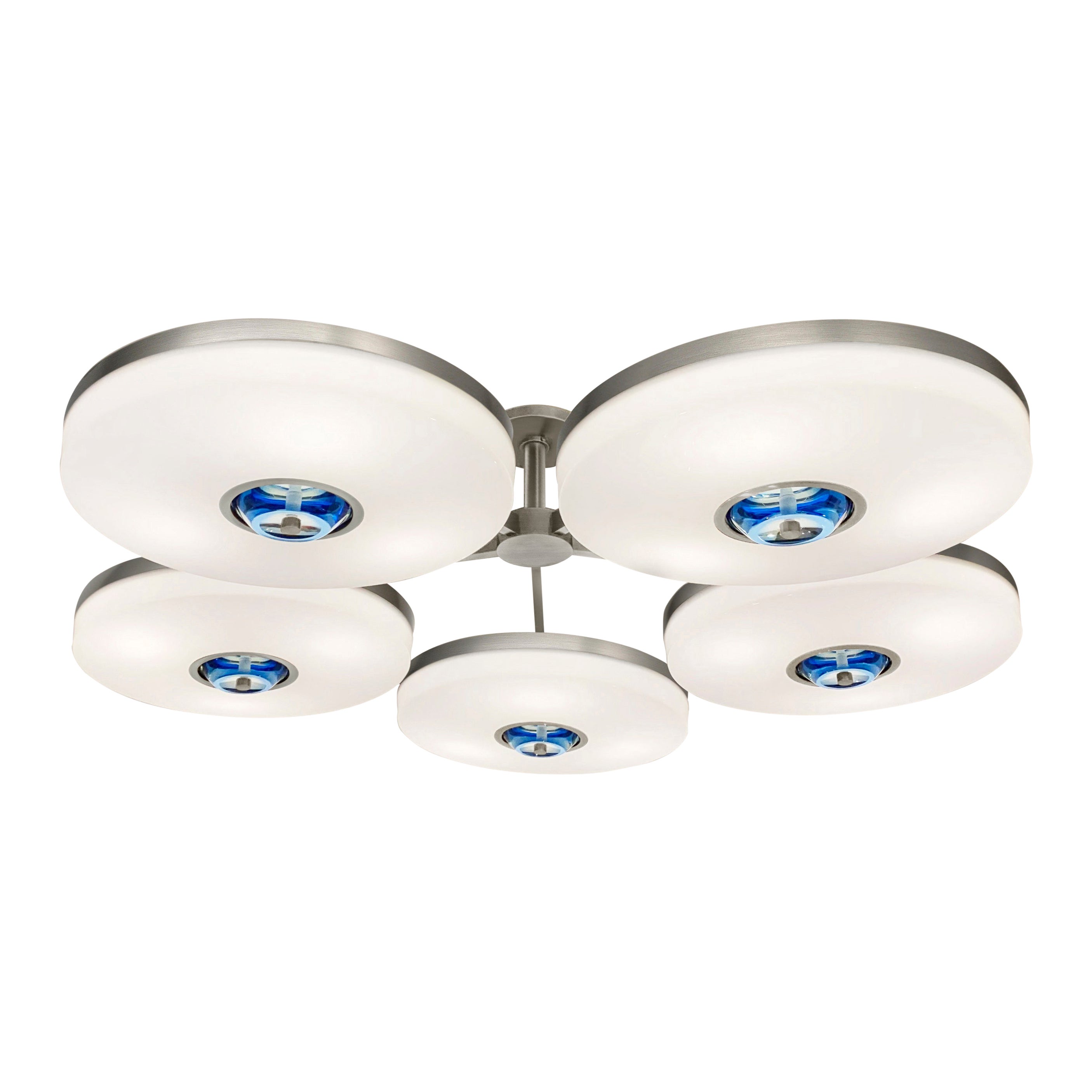 Iris N. 5 Deckenleuchte von Gaspare Asaro-Satin Nickel-Finish im Angebot