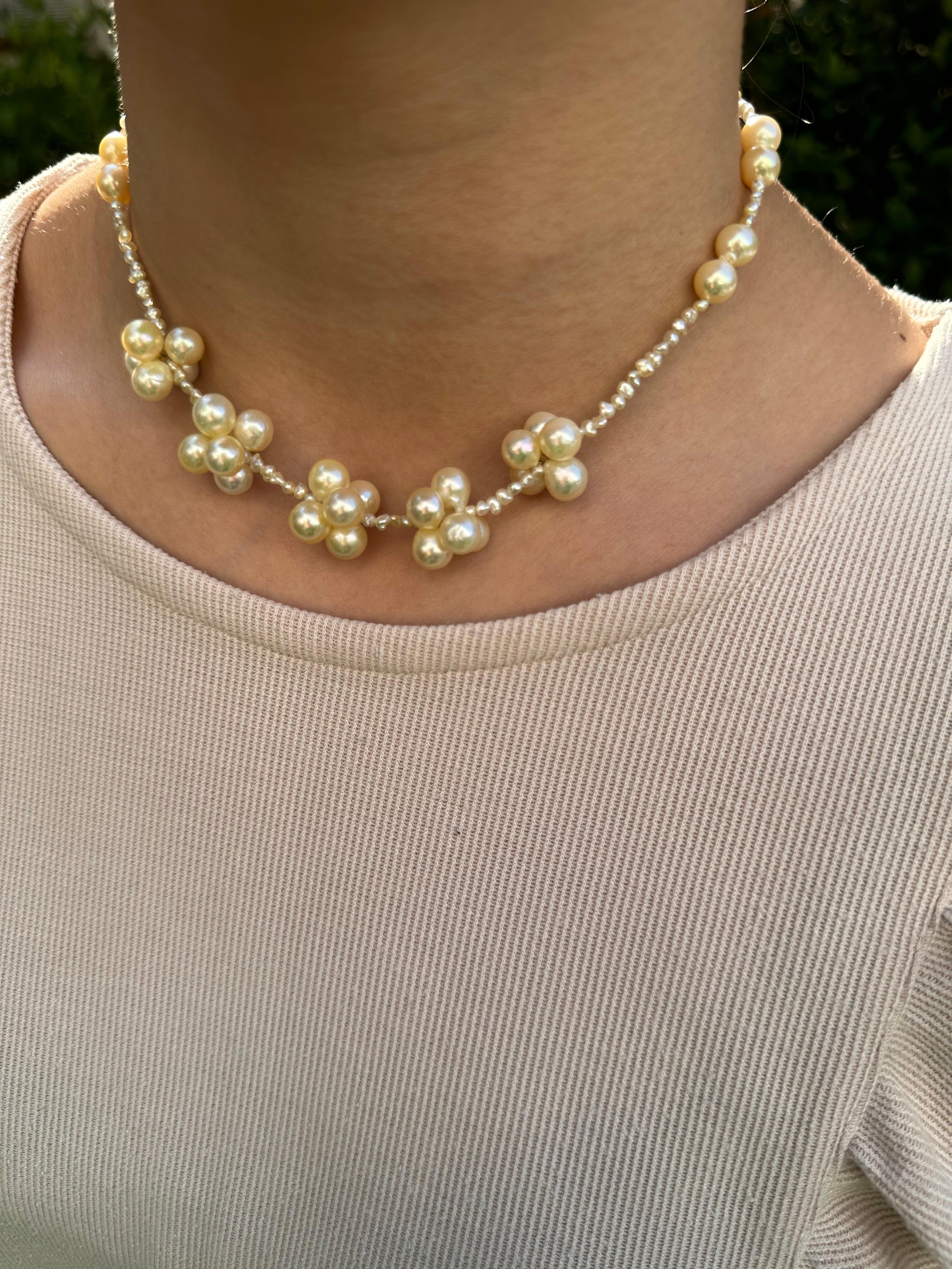 IRIS PARURE, 7.00mm-8.00mm×36 Akoya Perlenkette, Japan Perlen Fransenkette Damen im Angebot