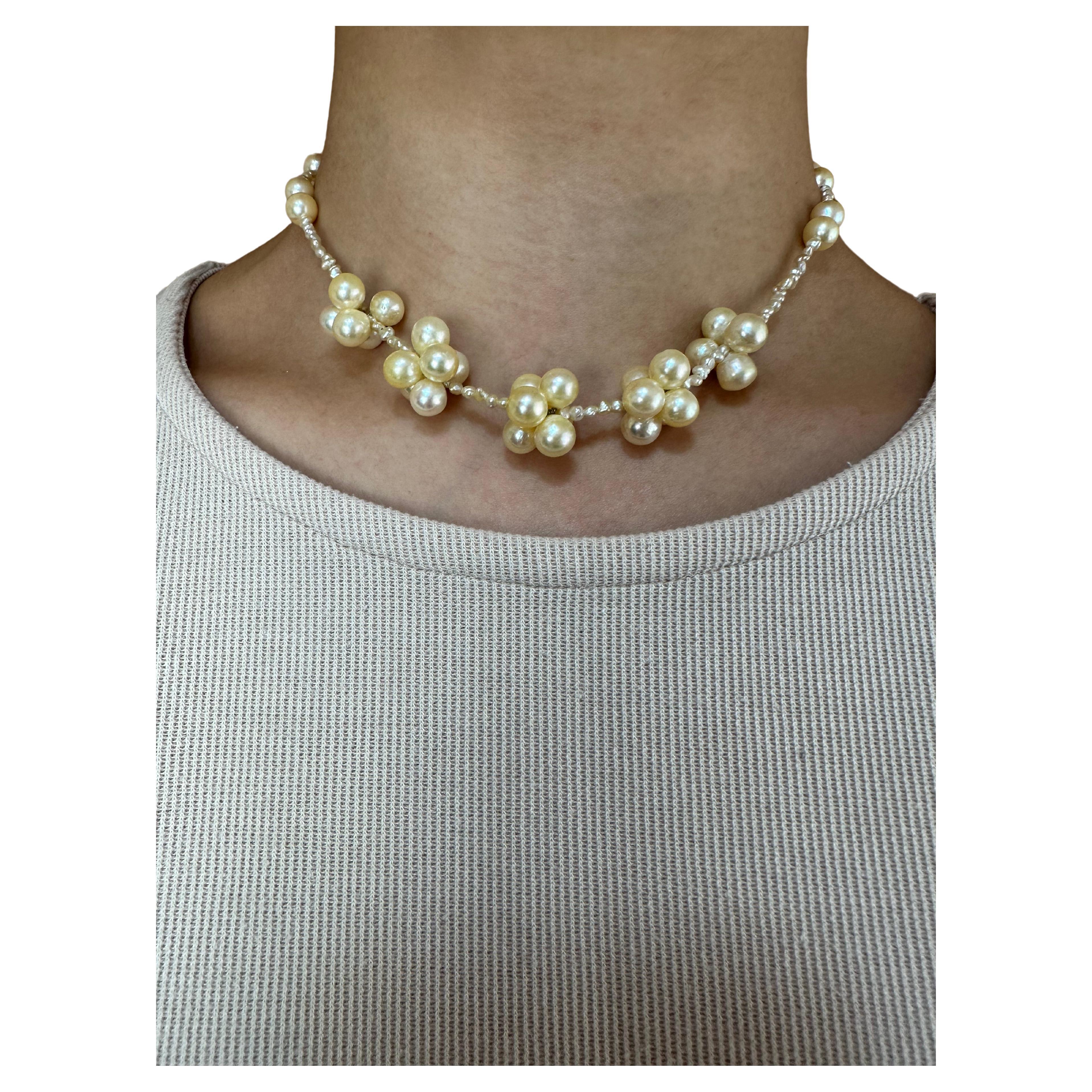 IRIS PARURE, 7.00mm-8.00mm×36 Akoya Pearl Necklace, Japan Pearl Fringe Necklace For Sale