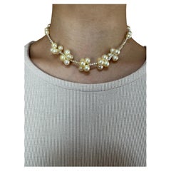 IRIS PARURE, 7.00mm-8.00mm×36 Collier de perles d'Akoya, Collier de perles du Japon à franges