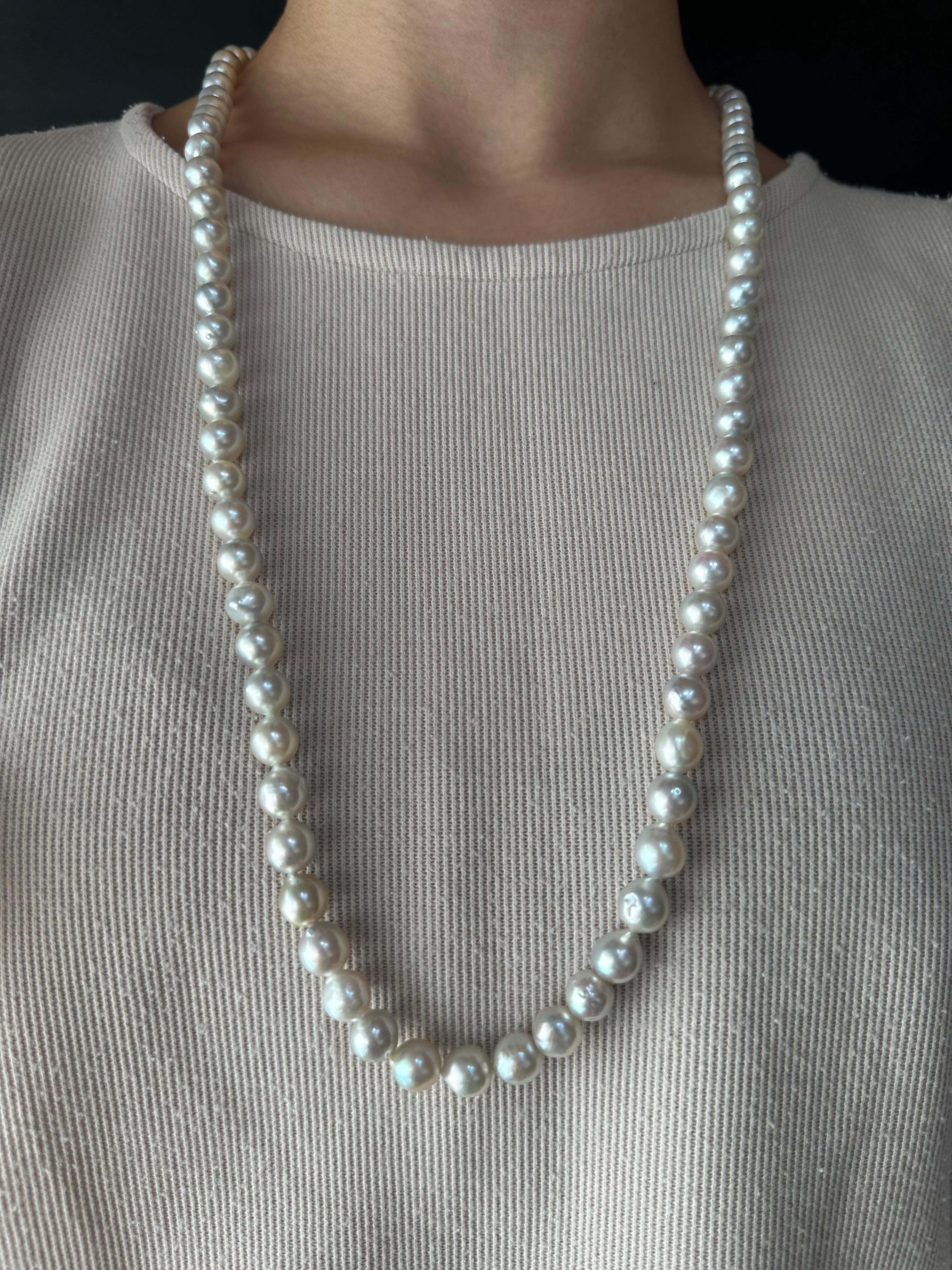 IRIS PARURE, Akoya 9.50mm×82 Pearl Necklace, Non Colored & Non Bleached Pearl In New Condition For Sale In Ehime, JP