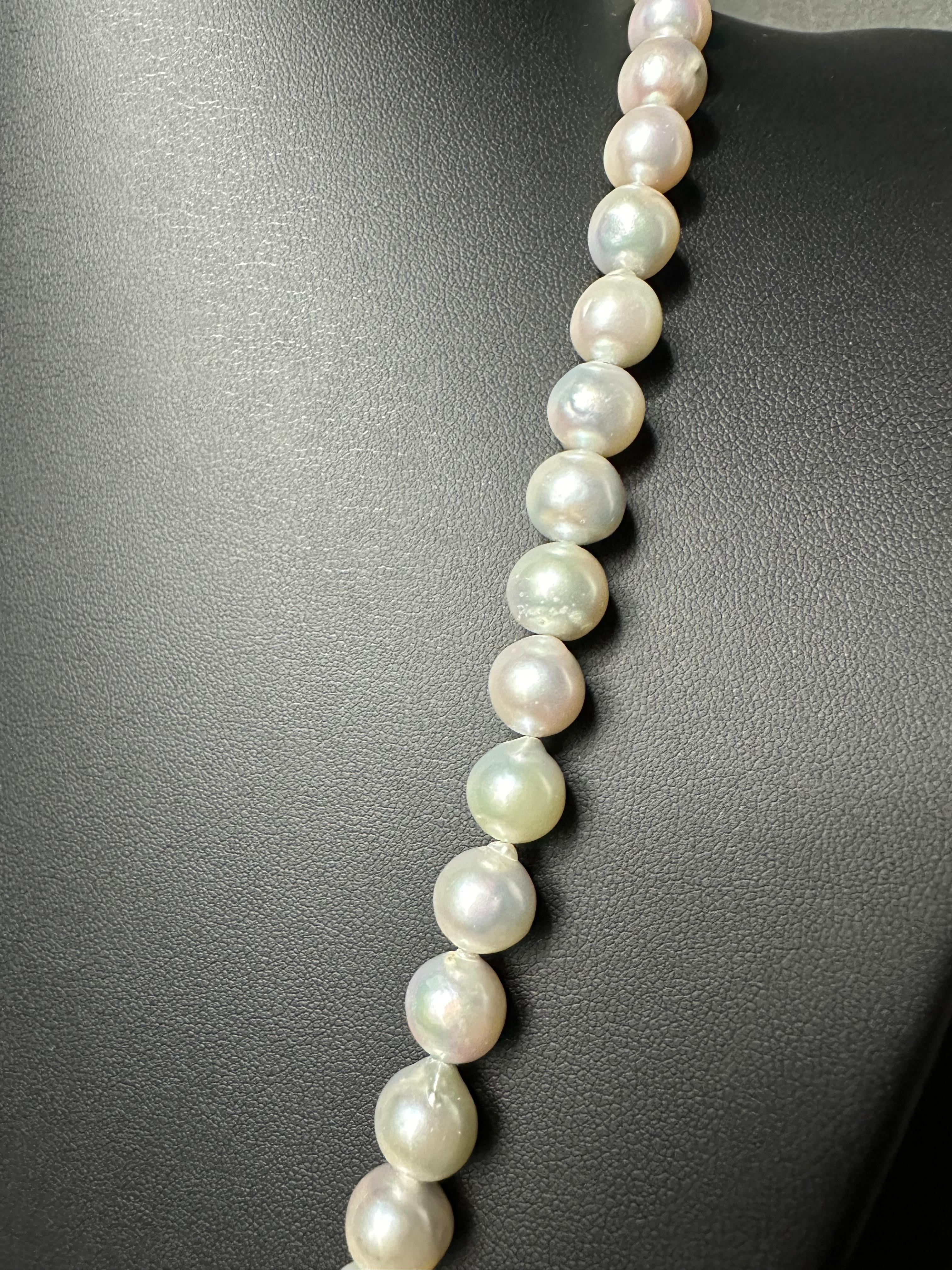 IRIS PARURE, Akoya 9.50mm×82 Pearl Necklace, Non Colored & Non Bleached Pearl In New Condition For Sale In Ehime, JP