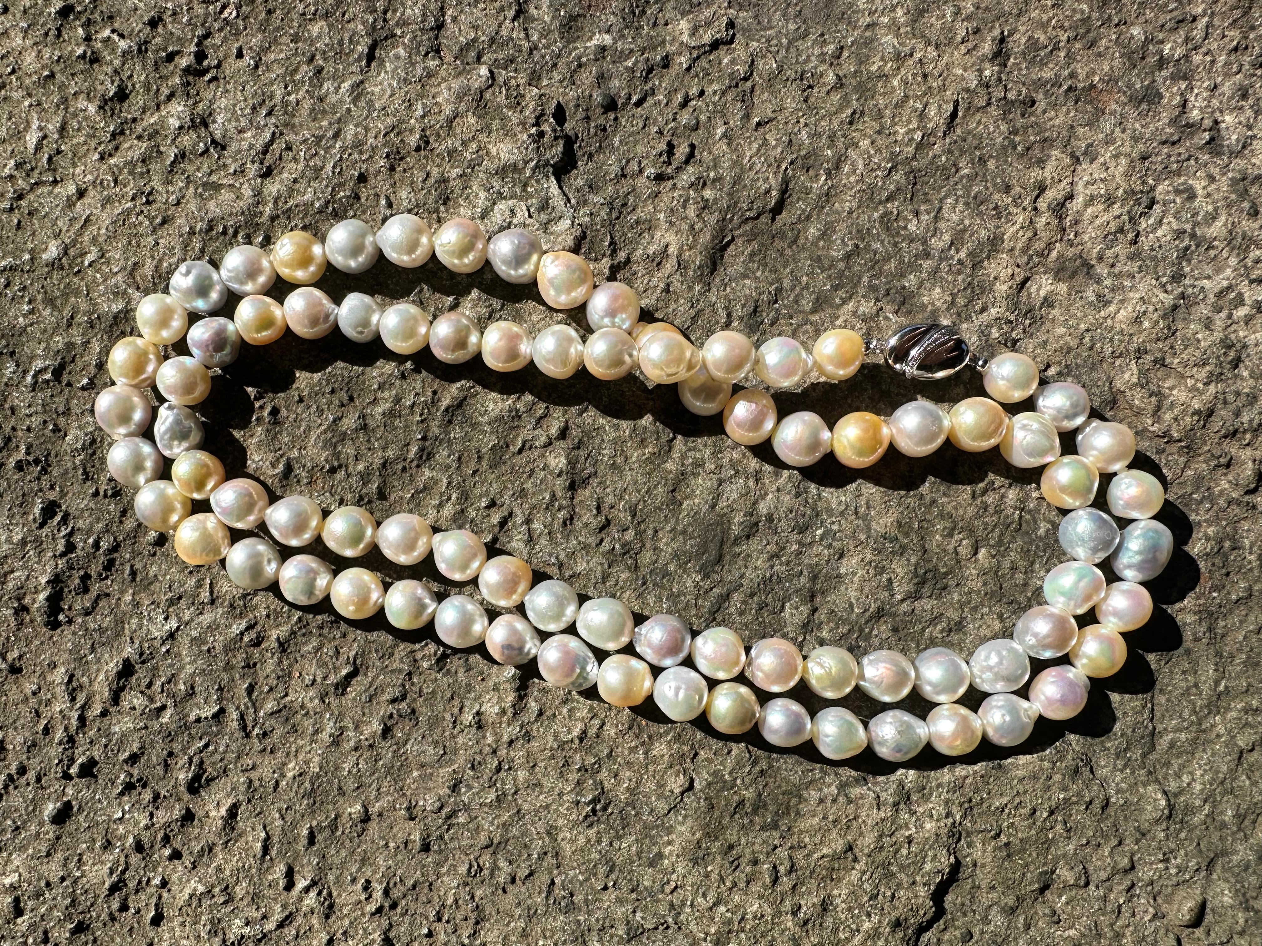 IRIS PARURE, Akoya pearl 10.00mm×81 Necklace, Non Colored & Non Bleached Pearl In New Condition For Sale In Ehime, JP