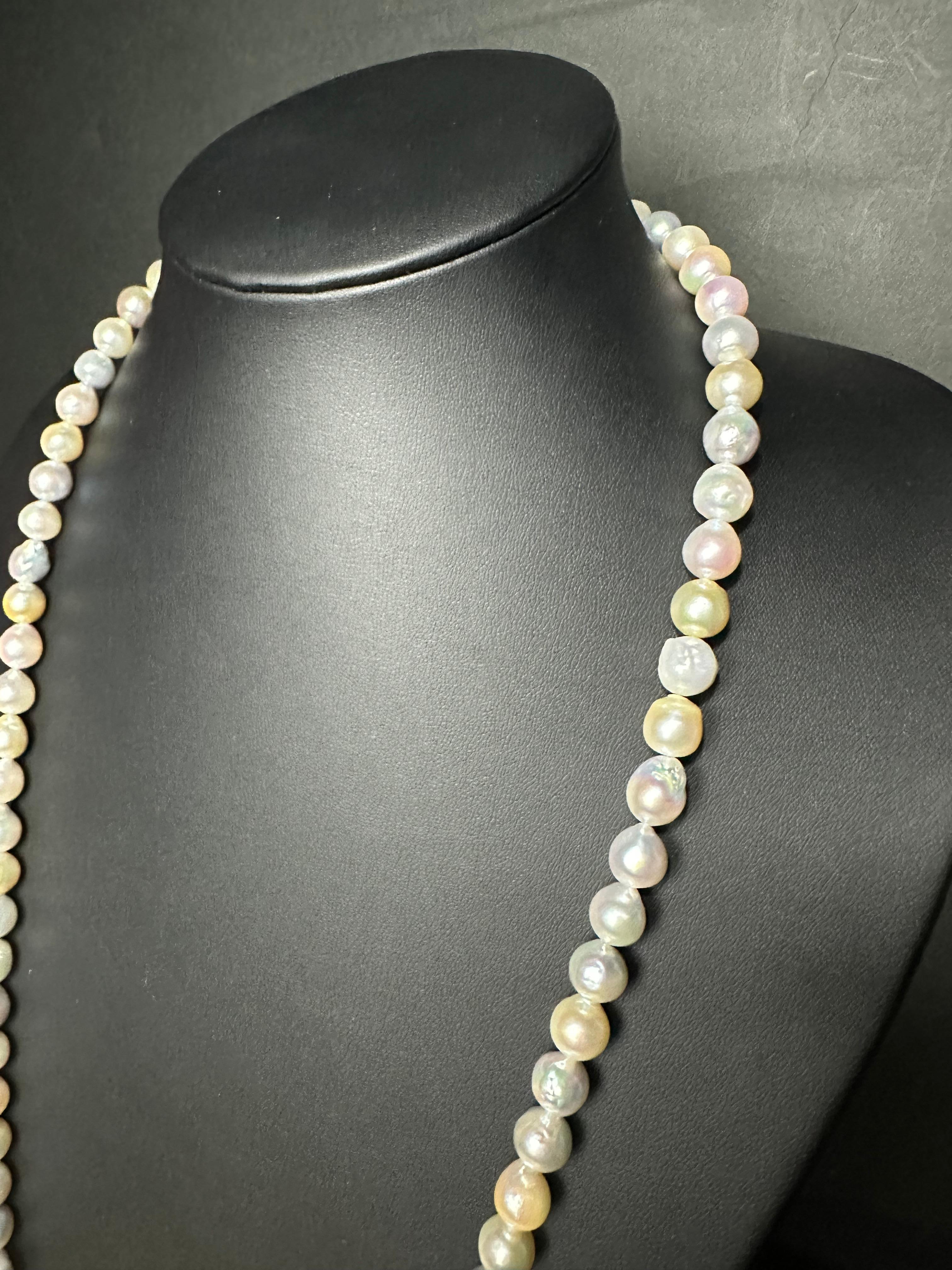Women's IRIS PARURE, Akoya pearl 10.00mm×81 Necklace, Non Colored & Non Bleached Pearl For Sale