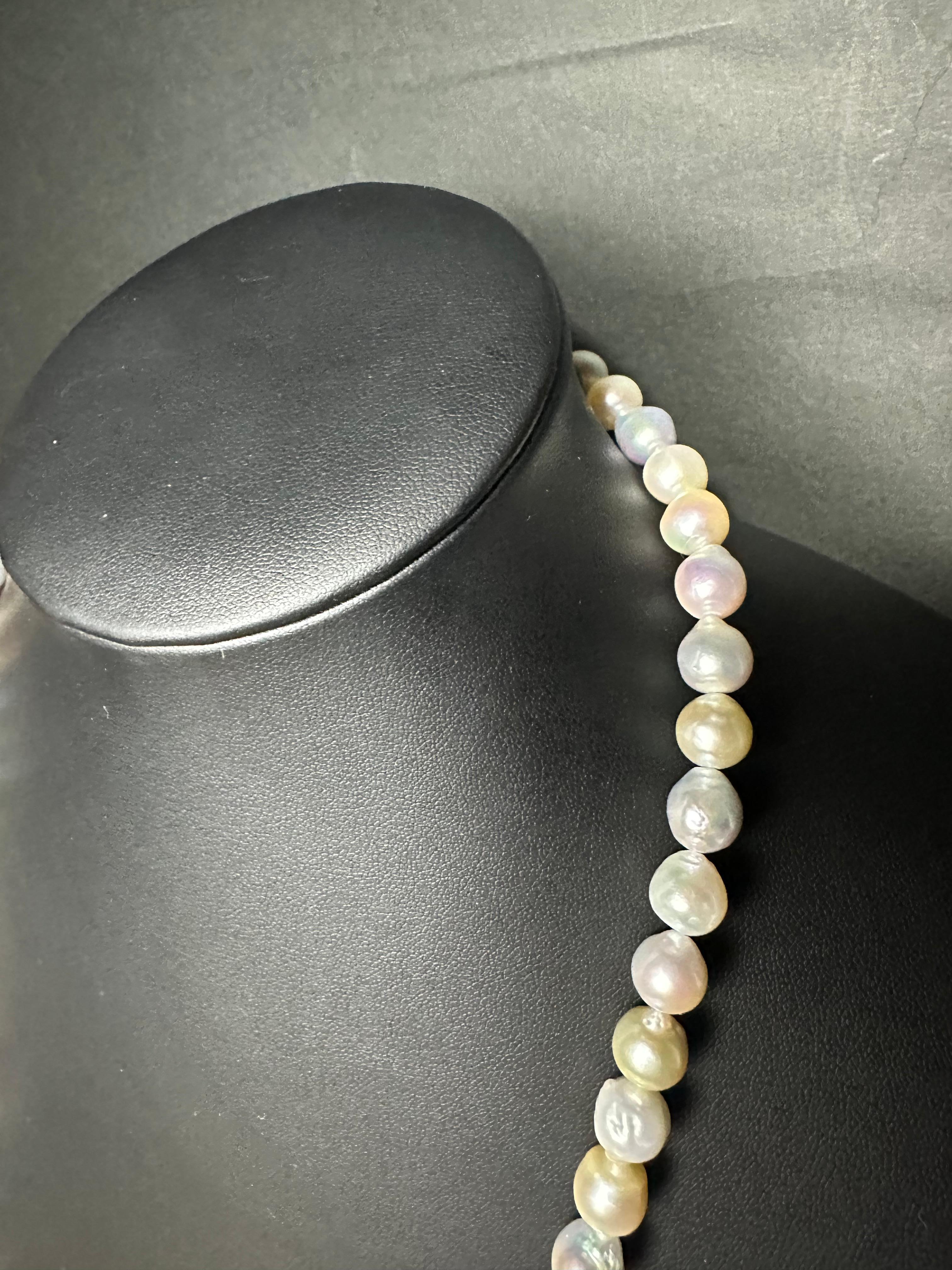 IRIS PARURE, Akoya pearl 10.00mm×81 Necklace, Non Colored & Non Bleached Pearl For Sale 1