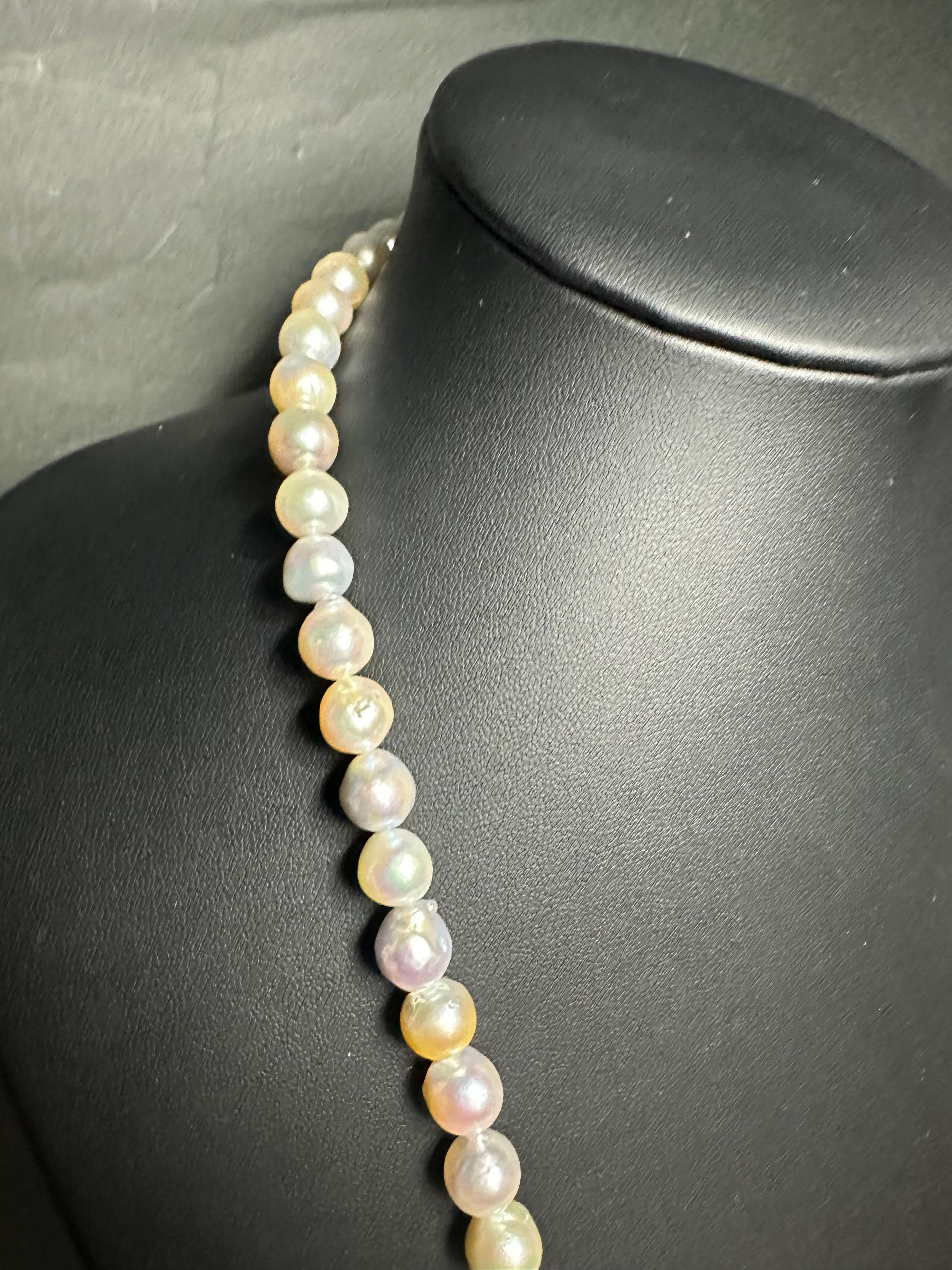 IRIS PARURE, Akoya pearl 10.00mm×81 Necklace, Non Colored & Non Bleached Pearl For Sale 2