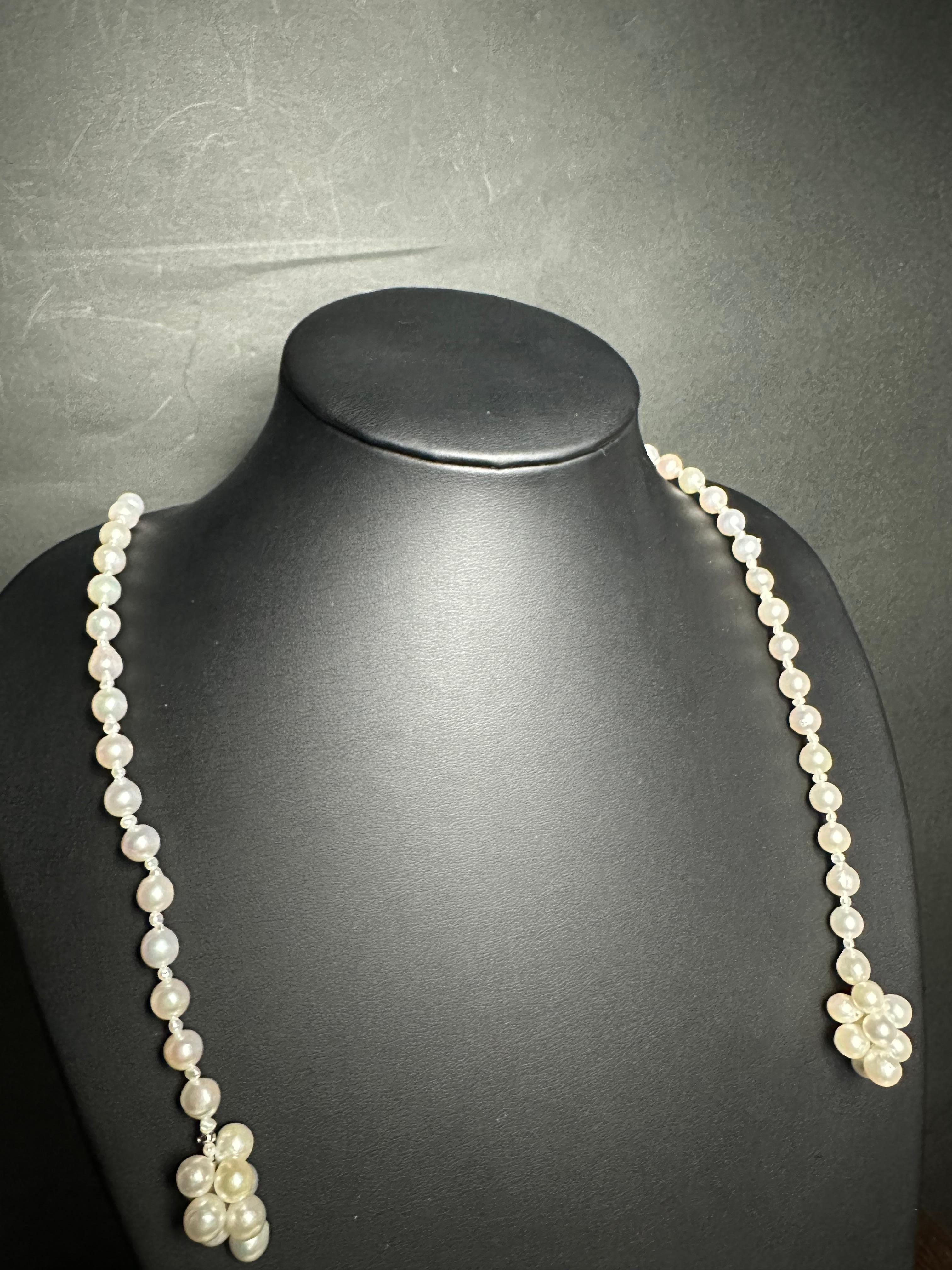 Artisan IRIS PARURE, Akoya Pearl 7.00-7.50mm Necklace, Non Colored & Non Bleached Pearl For Sale
