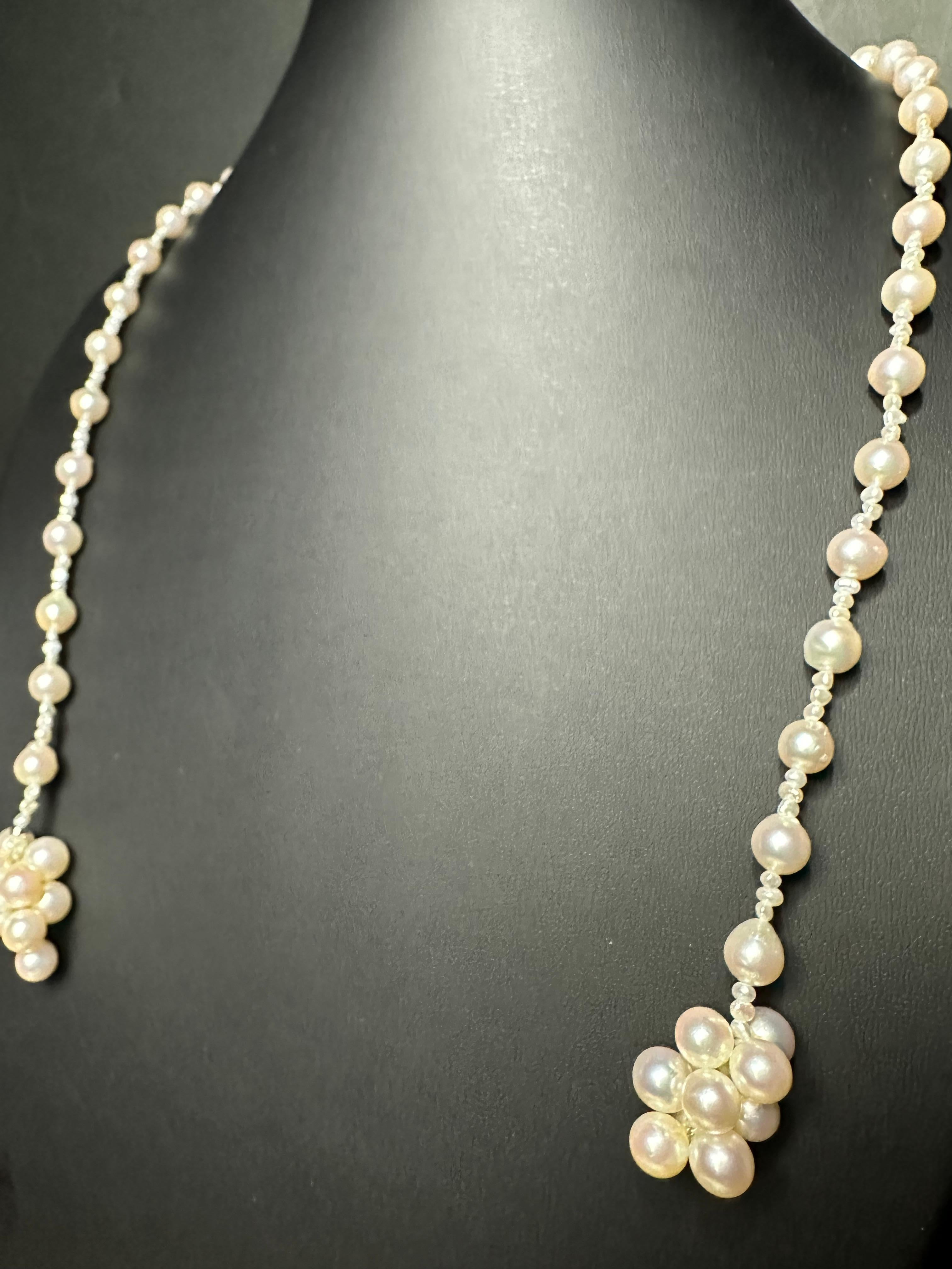 Women's IRIS PARURE, Akoya Pearl 7.00-7.50mm Necklace, Non Colored & Non Bleached Pearl For Sale