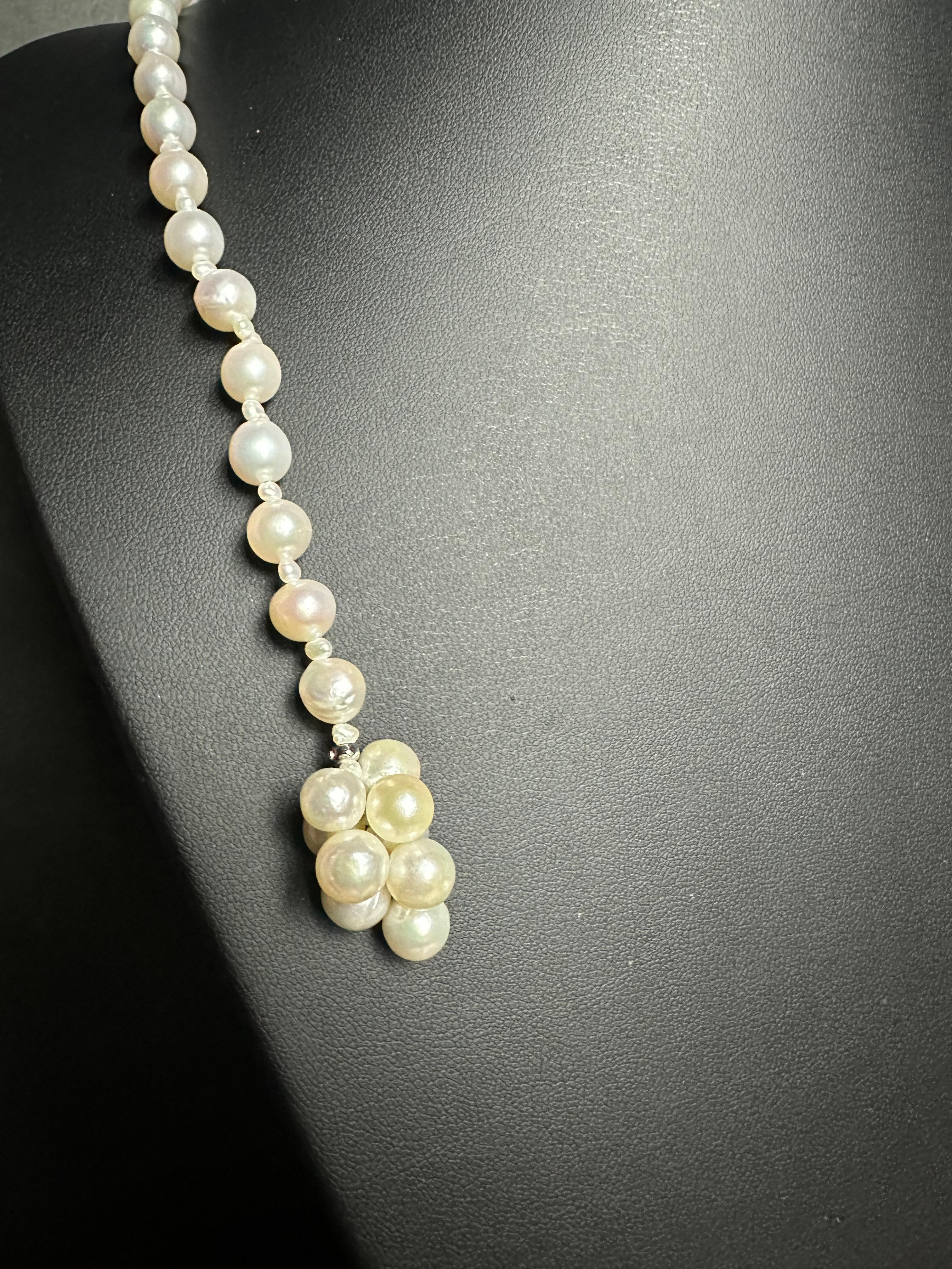 IRIS PARURE, Akoya Pearl 7.00-7.50mm Necklace, Non Colored & Non Bleached Pearl In New Condition For Sale In Ehime, JP