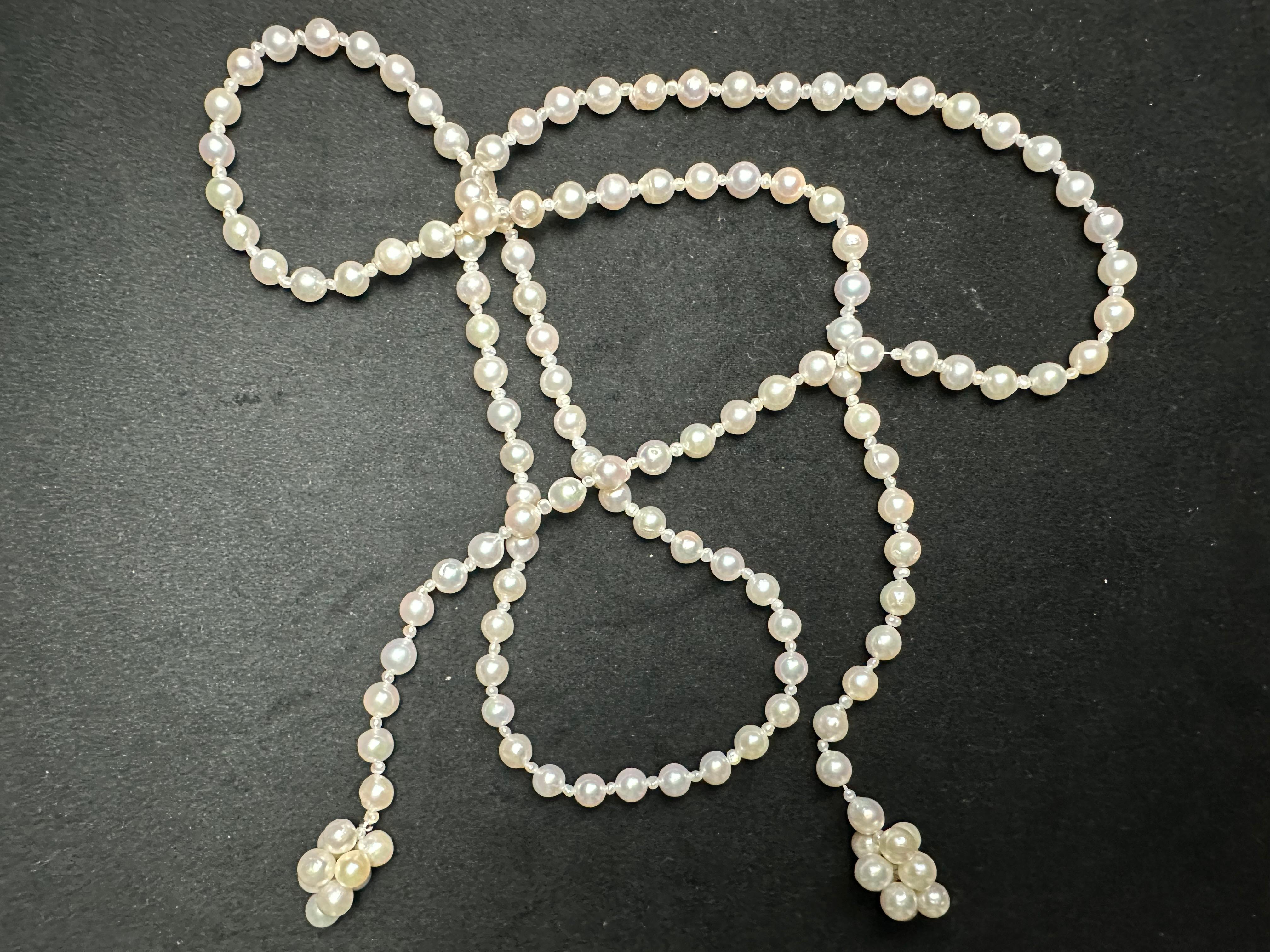 Women's IRIS PARURE, Akoya Pearl 7.00-7.50mm Necklace, Non Colored & Non Bleached Pearl For Sale