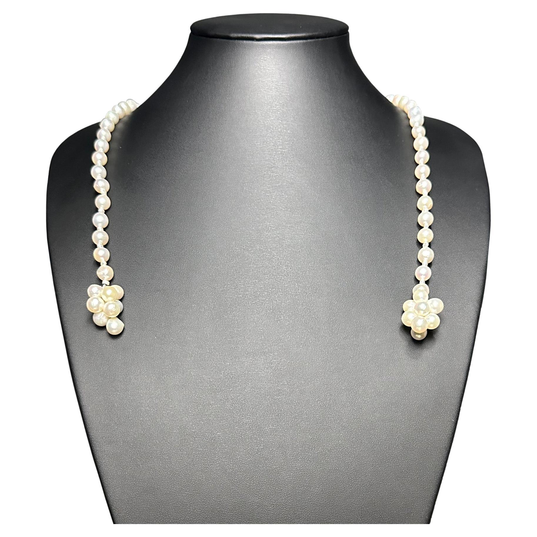 IRIS PARURE, Akoya Pearl 7.00-7.50mm Necklace, Non Colored & Non Bleached Pearl For Sale